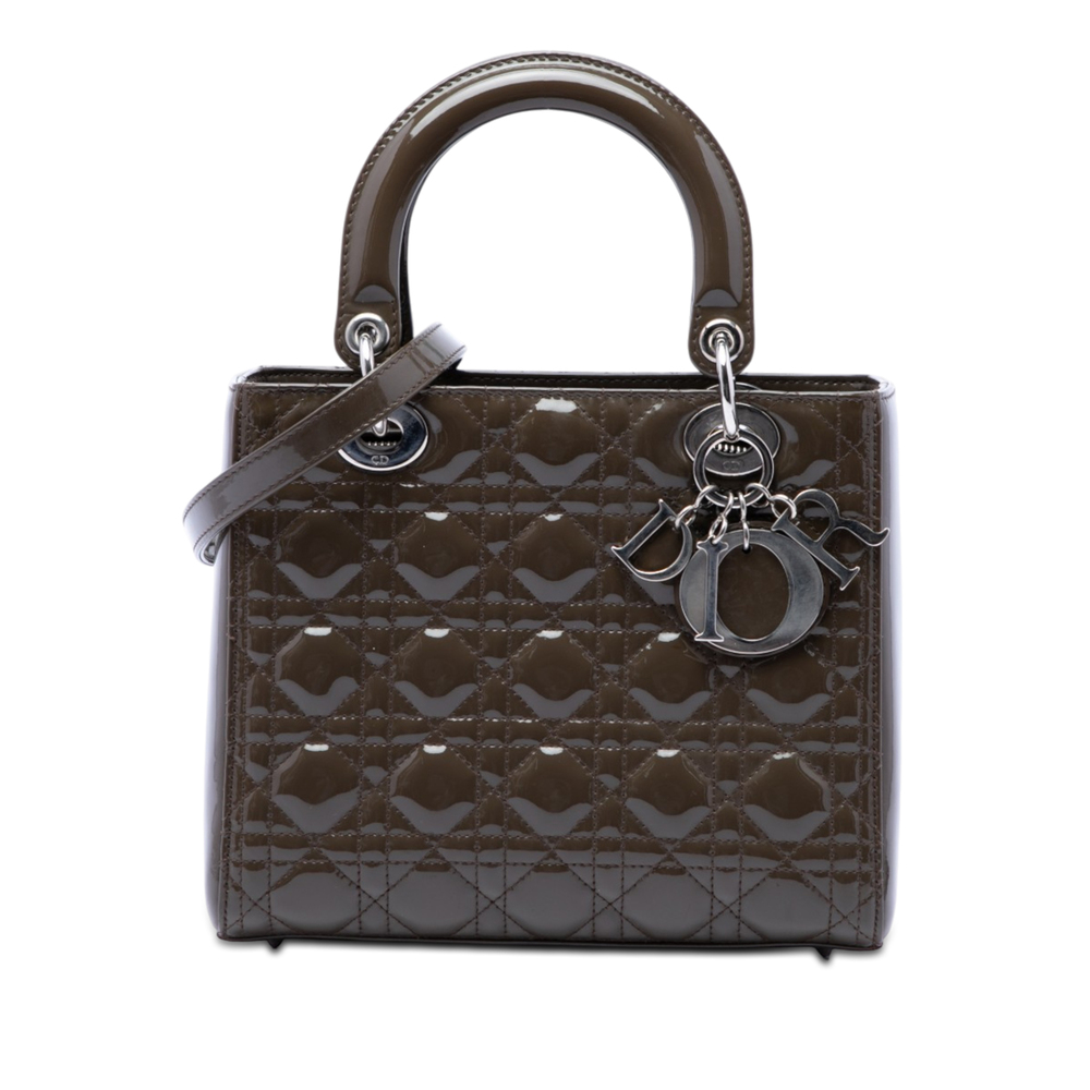 Pre-Loved Dior Medium Patent Cannage Lady Dior